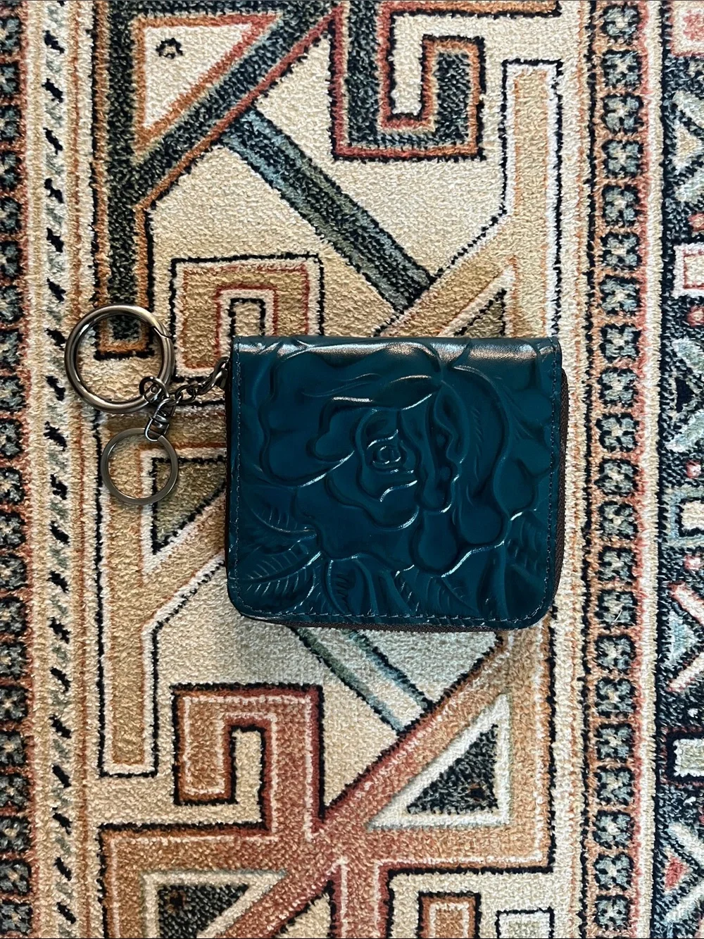 Patricia Nash Embossed Zip Card Wallet with Keyring